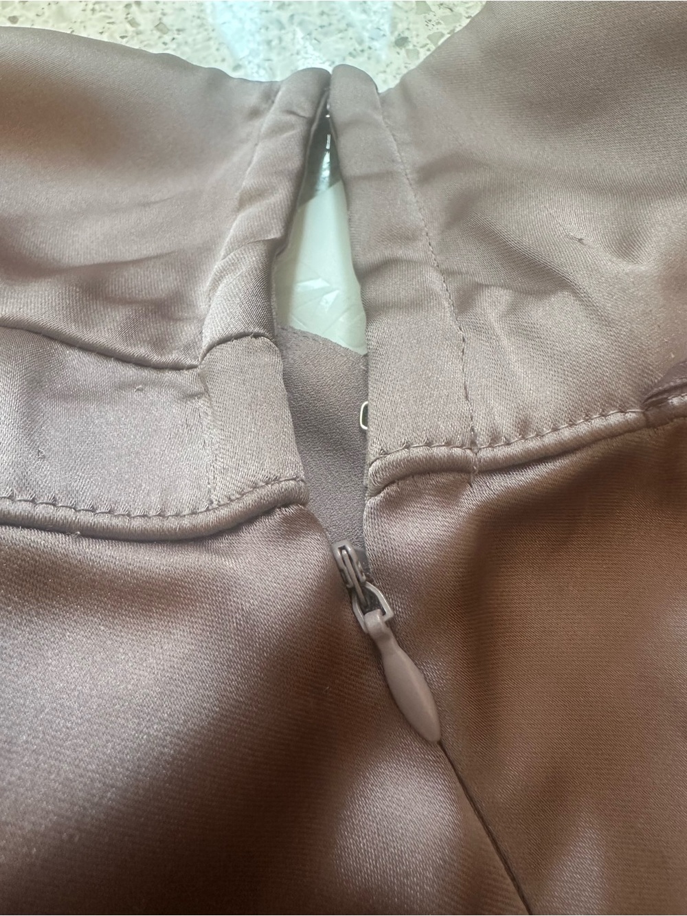Zara NWT Purple Mauve Satin Lace Trim Mini Skirt (Medium) - Picture 4 of 6